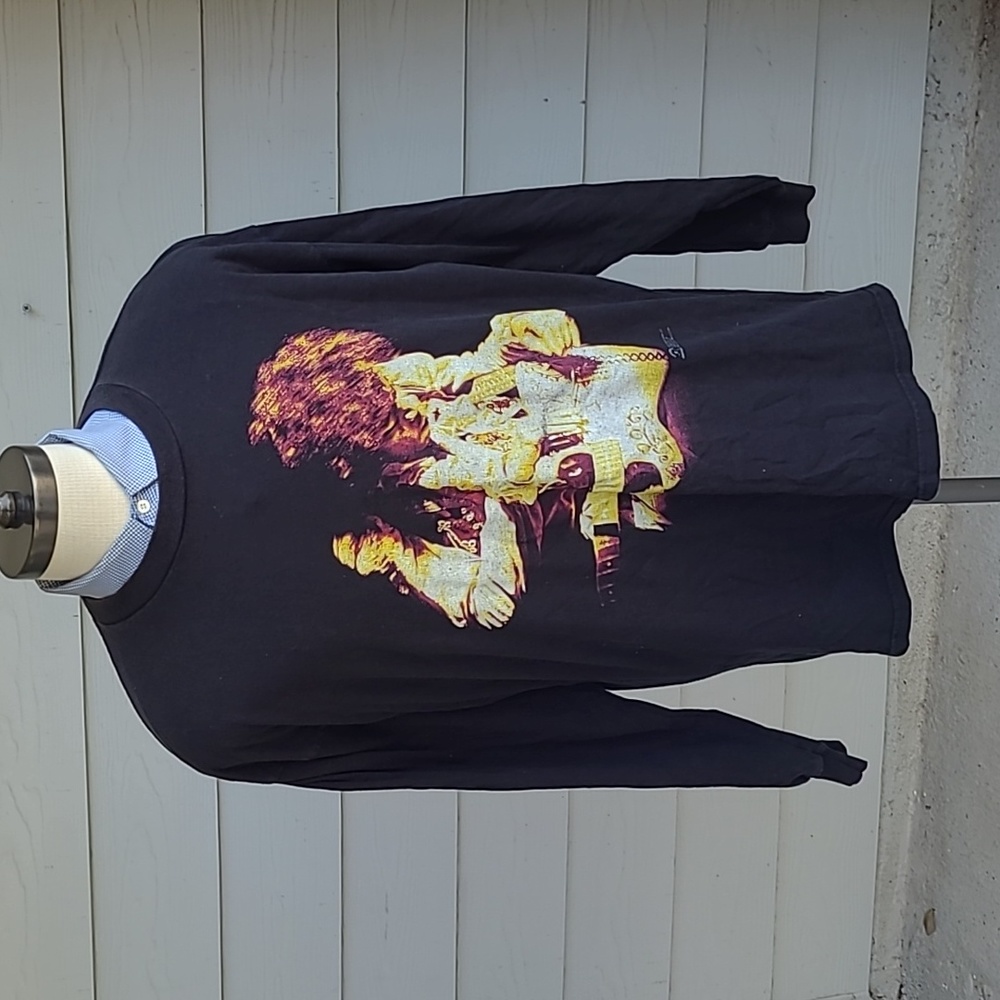 JIMI HENDRIX Zion Black Music Is My Religion XL Long Sleeve Mens T-Shirt VTG Y2K